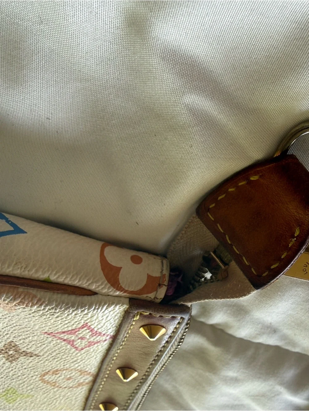 Louis Vuitton White Multicolor Pochette